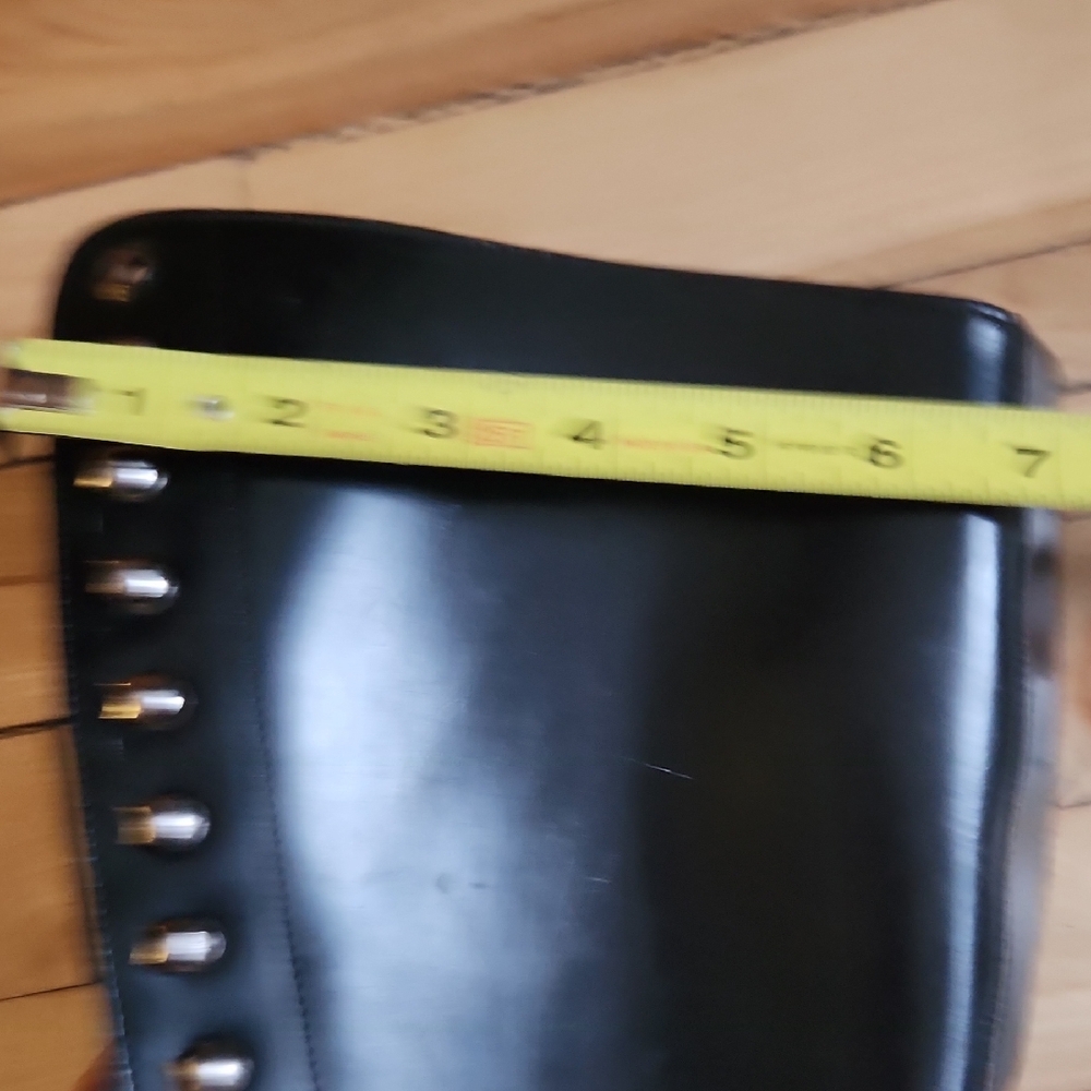 Black Platform Lace-Up Leather Boots - Picture 11 of 16